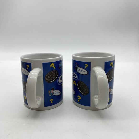 OREO Cookie Coffee Cup‎ Mug Trivia Lot Of 2 Blue Houston Harvest Vintage 1980s - Picture 2 of 13